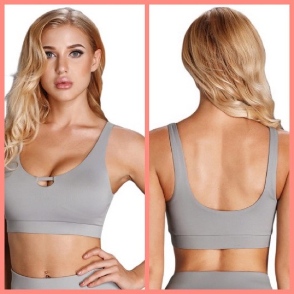 Gray Keyhole Women’s Sports Bra